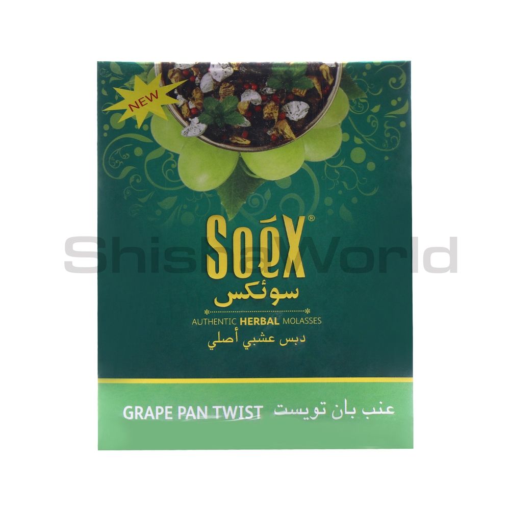 soex-grape-pan-twist Soex Herbal Shisha - 250 Grams (Grape Pan Twist) - Image 1
