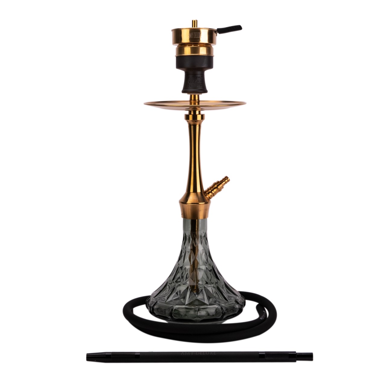 amy-deluxe-varios-gold-over-black AMY Deluxe Varios S Hookah - Stainless Steel - Image 1