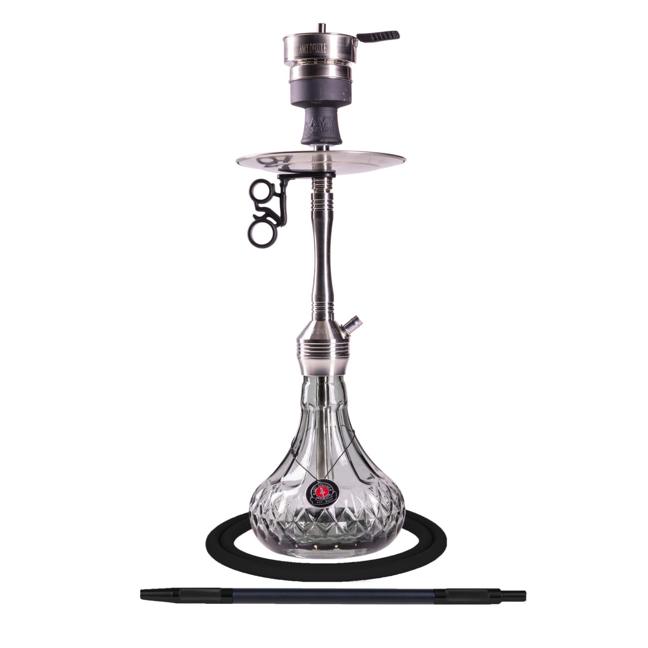 amy-deluxe-xpress-fame-s-silver-over-black AMY Deluxe Xpress Fame S Hookah - Stainless Steel - Image 2