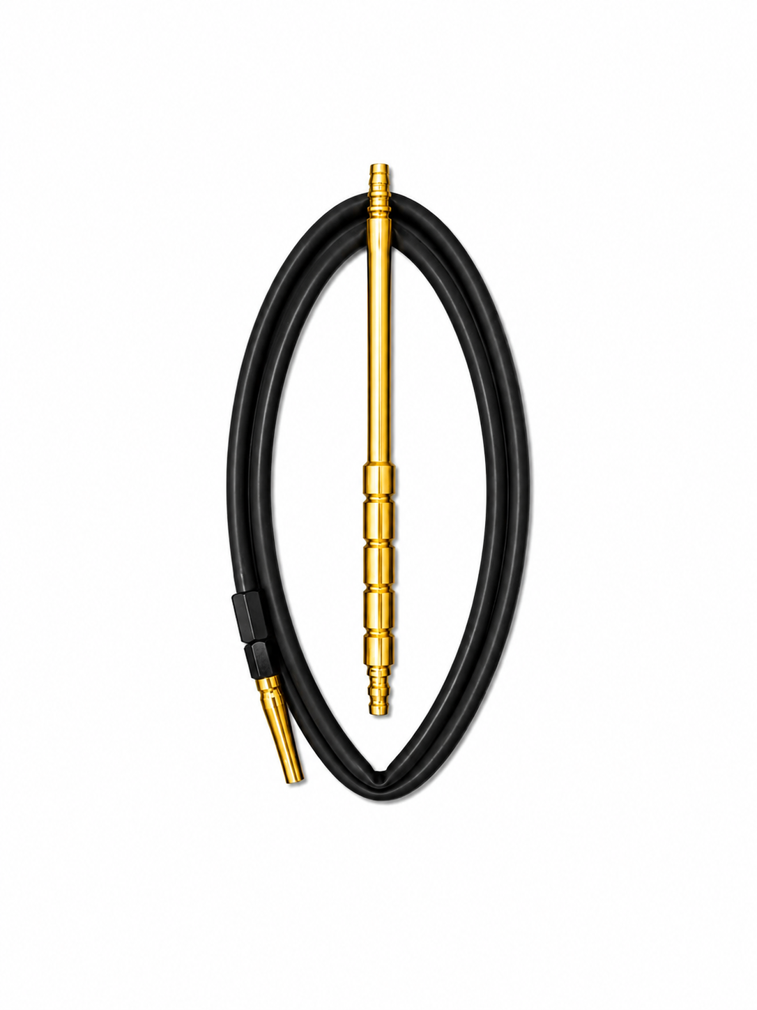 aura-silicone-stainless-steel-hose-gold Aura Essential Series Silicone Hookah Hose with Vibrant Handle Finish - Image 1